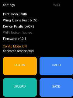 Settings REG Mode Active